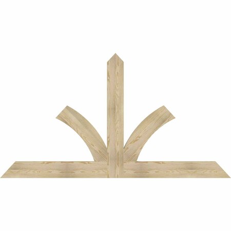 Ekena Millwork Richland Rough Sawn Timber Gable Bracket, Douglas Fir, 84"W x 45"H x 2"D x 6"F, 13/12 Pitch GBW084X45X0206RIC00RDF